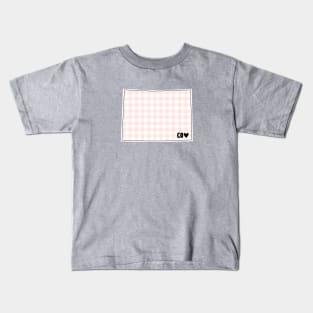 USA States: Colorado (pink plaid) Kids T-Shirt